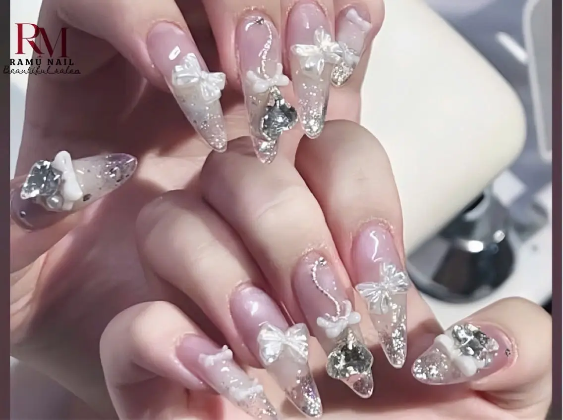 ネイル キラキラネイル マグネットネイル ミラーネイル ピンク 夏ネイル ハンドネイル RAMU Nail 恵比寿店のネイルデザイン