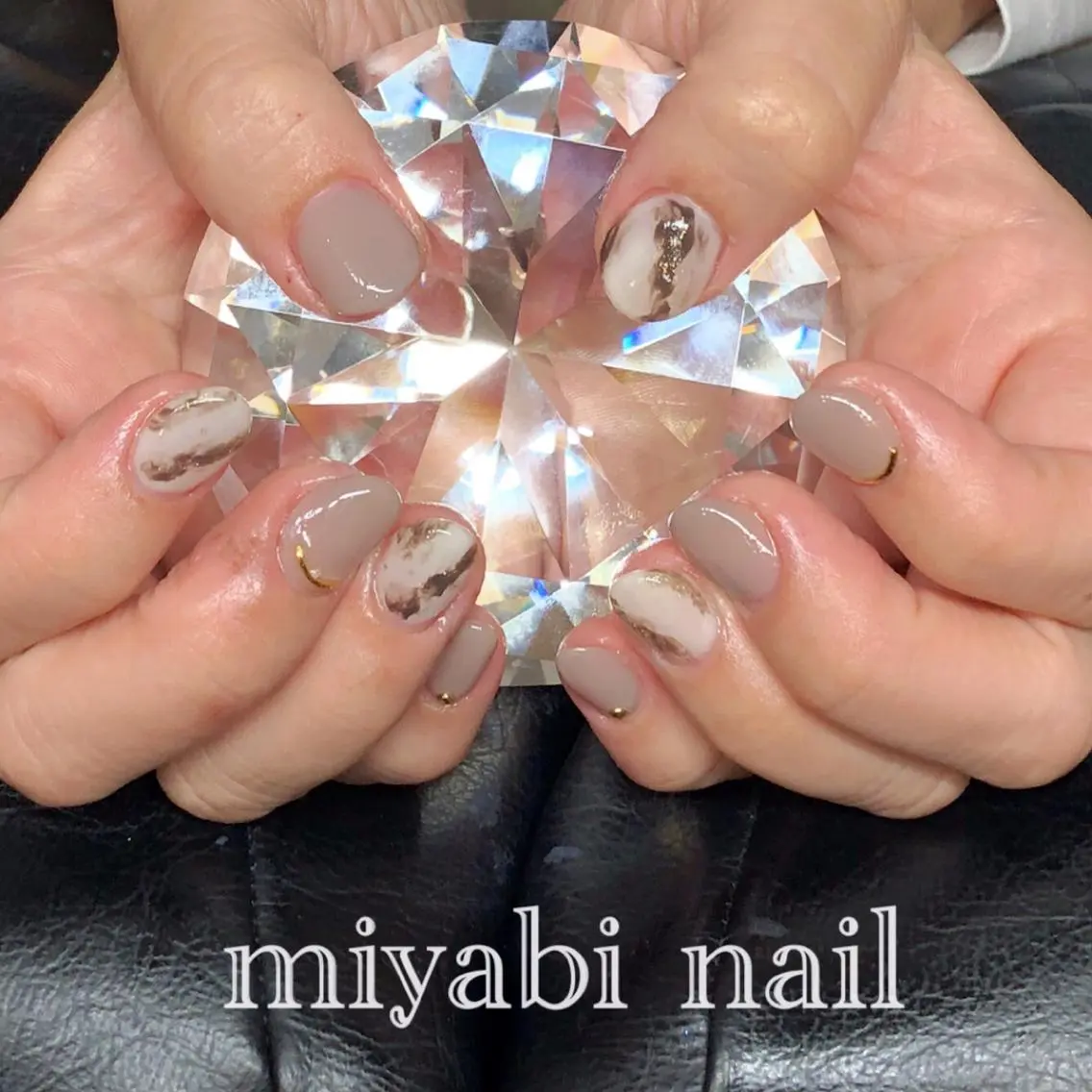 ネイル アートネイル 持ち込み ニュアンスネイル ショートネイル ハンドネイル miyabi nail 桂川駅近くのネイルデザイン