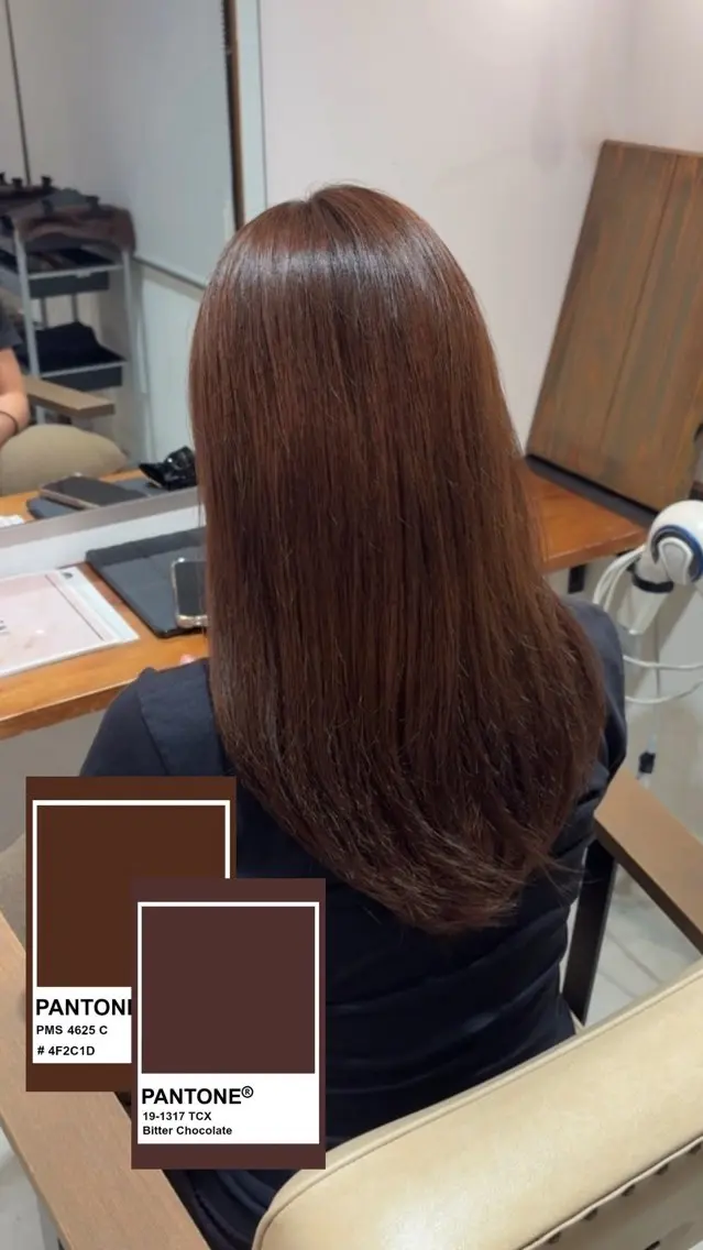 セミロング ヘアカラー 藤本 梨那のヘアスタイル
