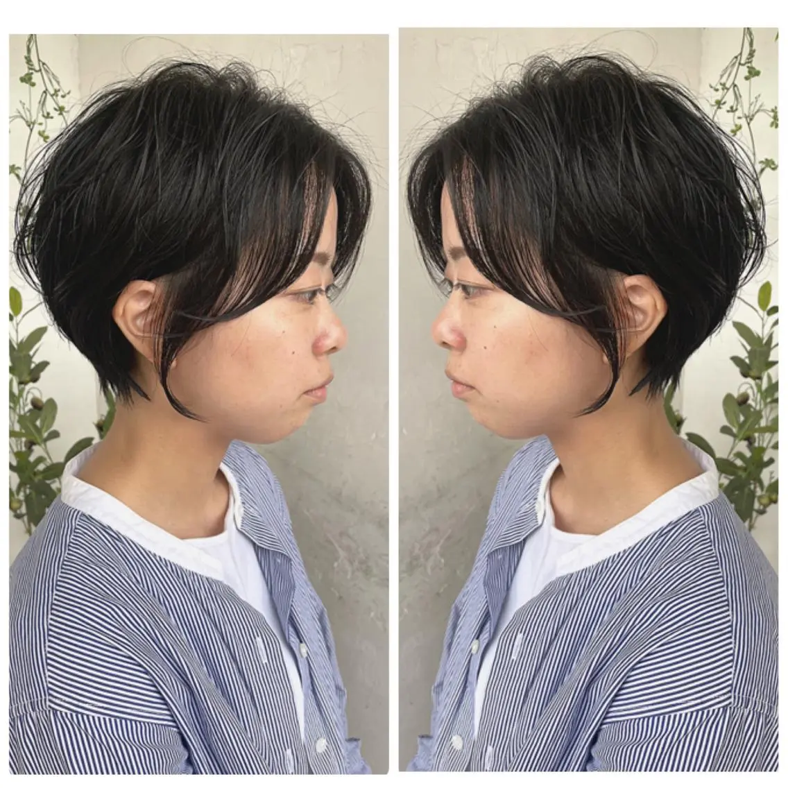 ショート パーマ ショートボブ ハンサムショート 丸みショート ボブ くびれヘア カット パーマ 京都大人女性ショート 徒歩1分/秋山のヘアスタイル