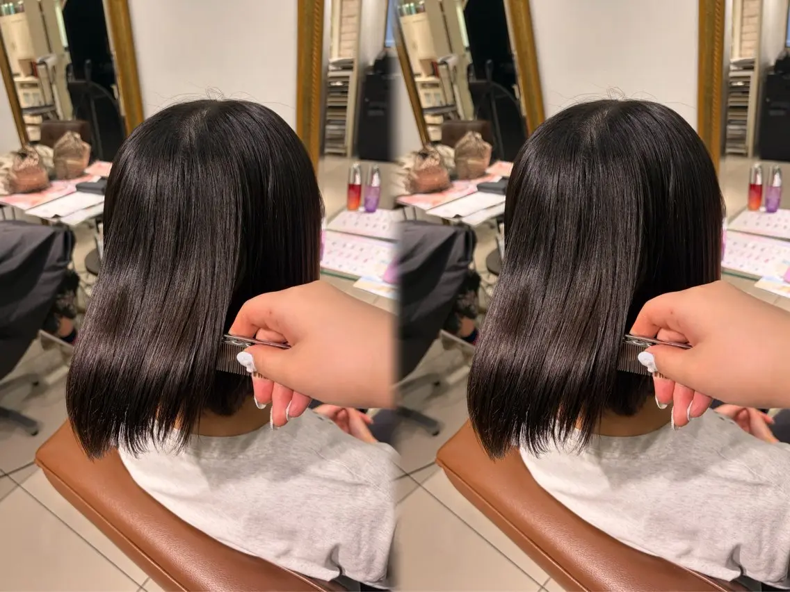 ミディアム 縮毛矯正 縮毛矯正 巻ける🫧縮毛矯正 💞はな🎀のヘアスタイル