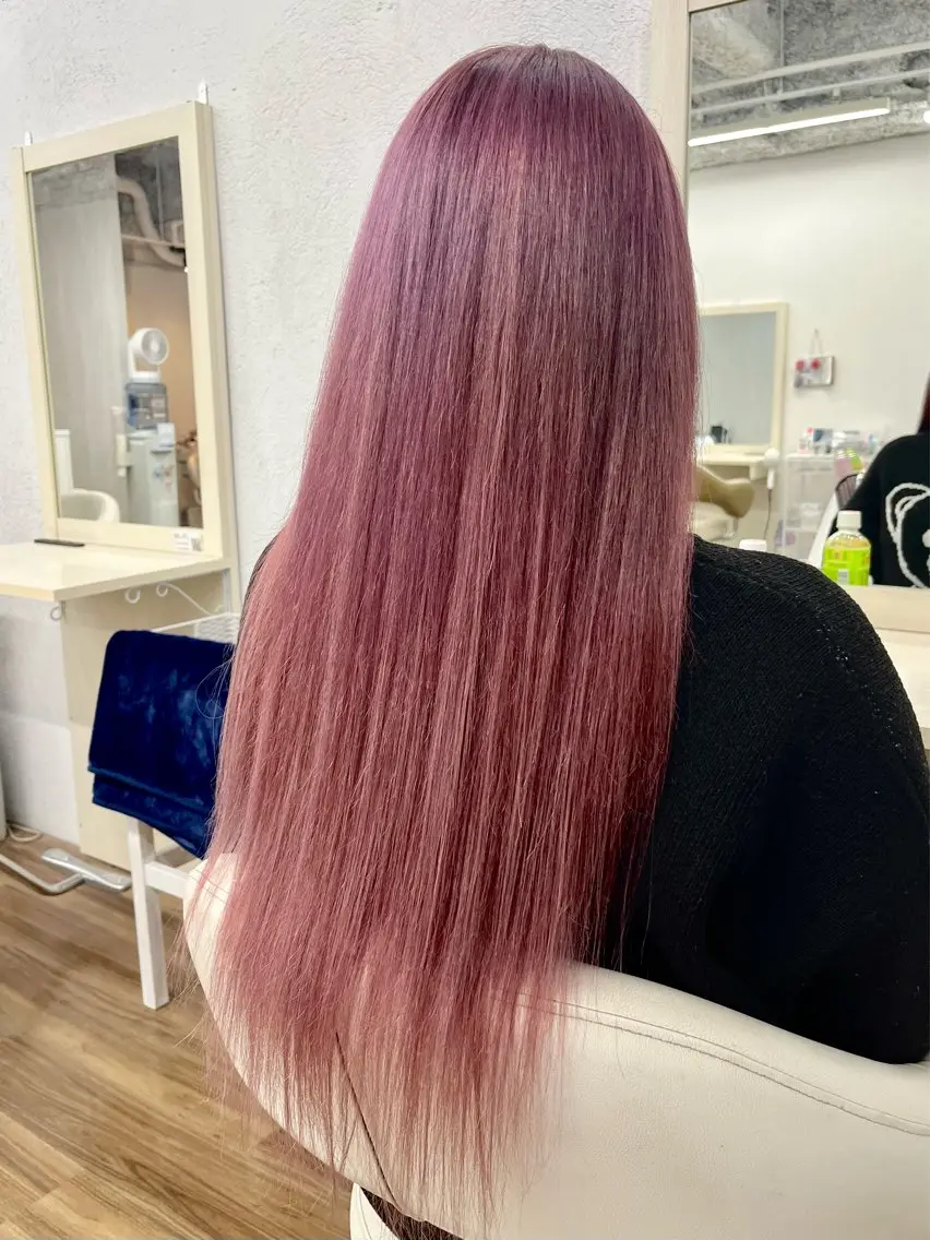 ロング カラー ダブルカラー ピンクカラー エクステ トリートメント GLOSS♡ ヤマガミコウジのヘアスタイル