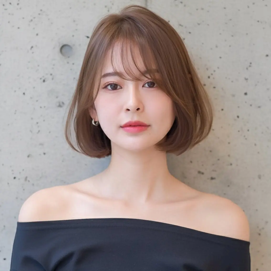 ミディアム カット ヘアカラー ハッシュカット 田窪珠妃のヘアスタイル