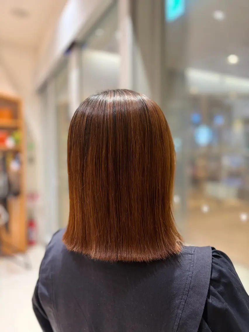 ミディアム 縮毛矯正 トリートメント 💎ツヤ髪ストレート カラー💎かのんのヘアスタイル