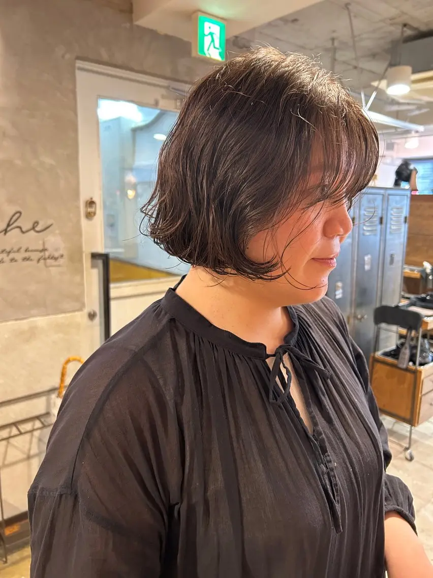 ショート パーマ カット パーマ トリートメント ayane⭐️ボブ・ ショート・パーマのヘアスタイル