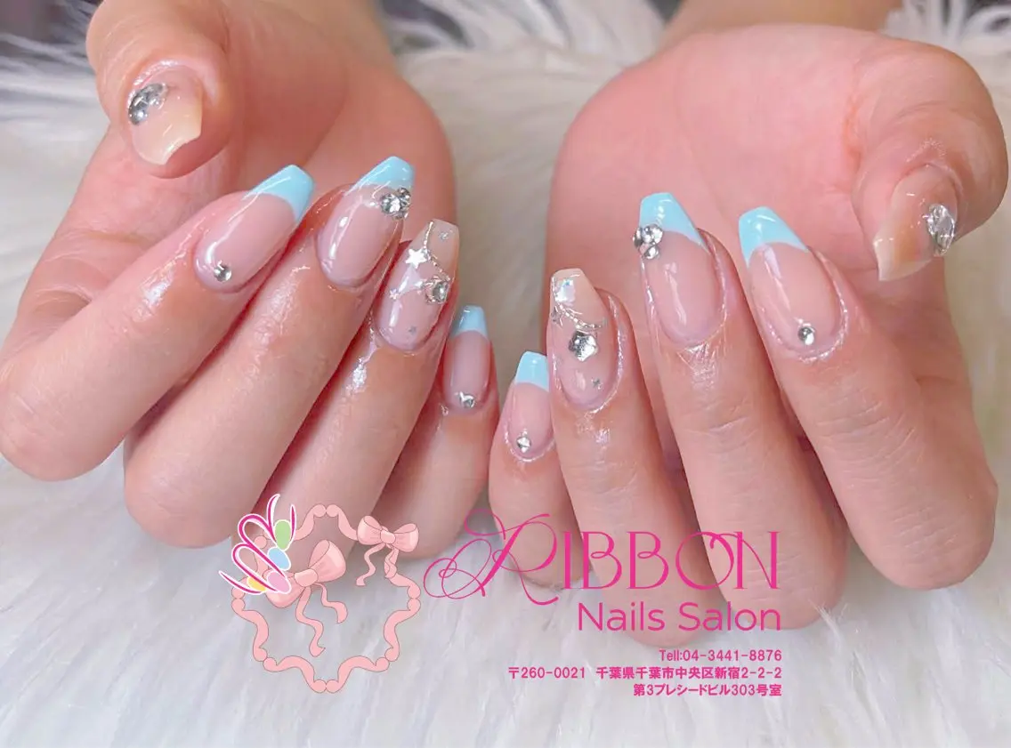 ネイル フットネイル フレンチネイル ジェルネイル マグネットネイル 持ち込み ハンドネイル Ribbonnail salonのネイルデザイン