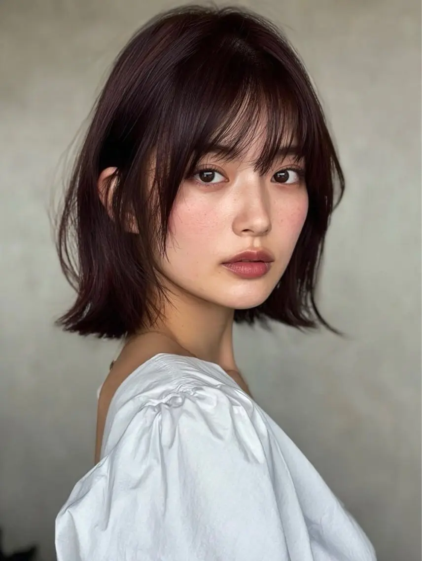 ミディアム カット ヘアカラー トリートメント ヘッドスパ ヘアセット リベルテ 渋谷のヘアスタイル