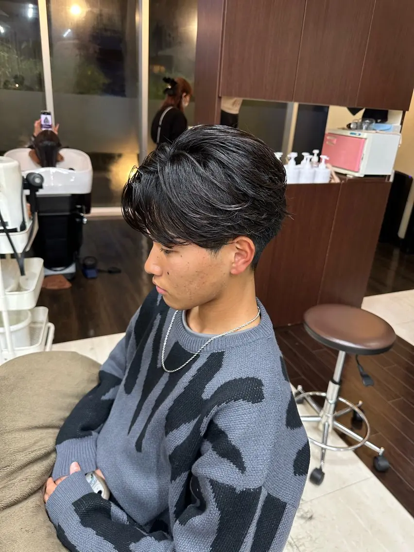 ショート カラー パーマ メンズ フェザーパーマ メンズパーマ カット パーマ 成田No.1 メンズヘア/清和武虎のヘアスタイル