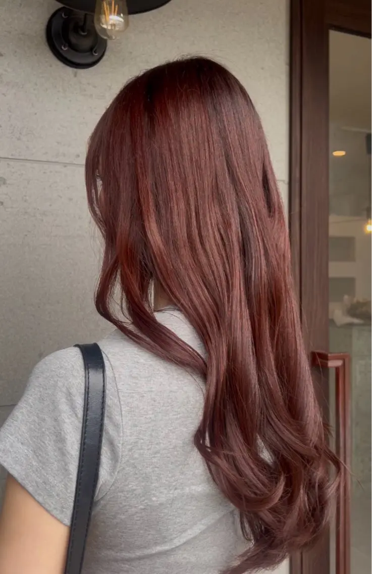 カラー ブラウンカラー ピンクカラー 盛田 あかりのヘアスタイル