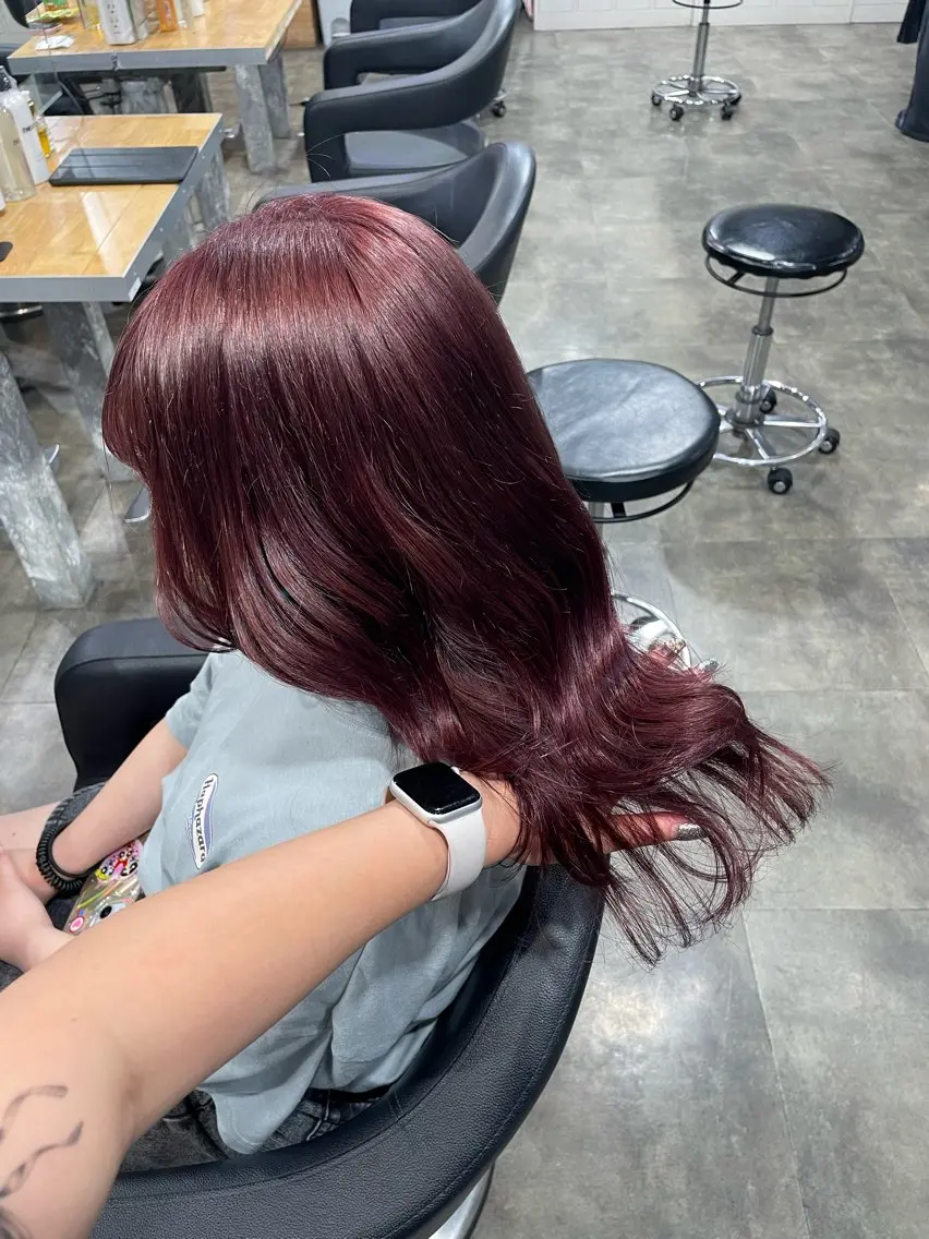 セミロング カラー ヘアカラー ハイトーン 横浜💞ミオのヘアスタイル