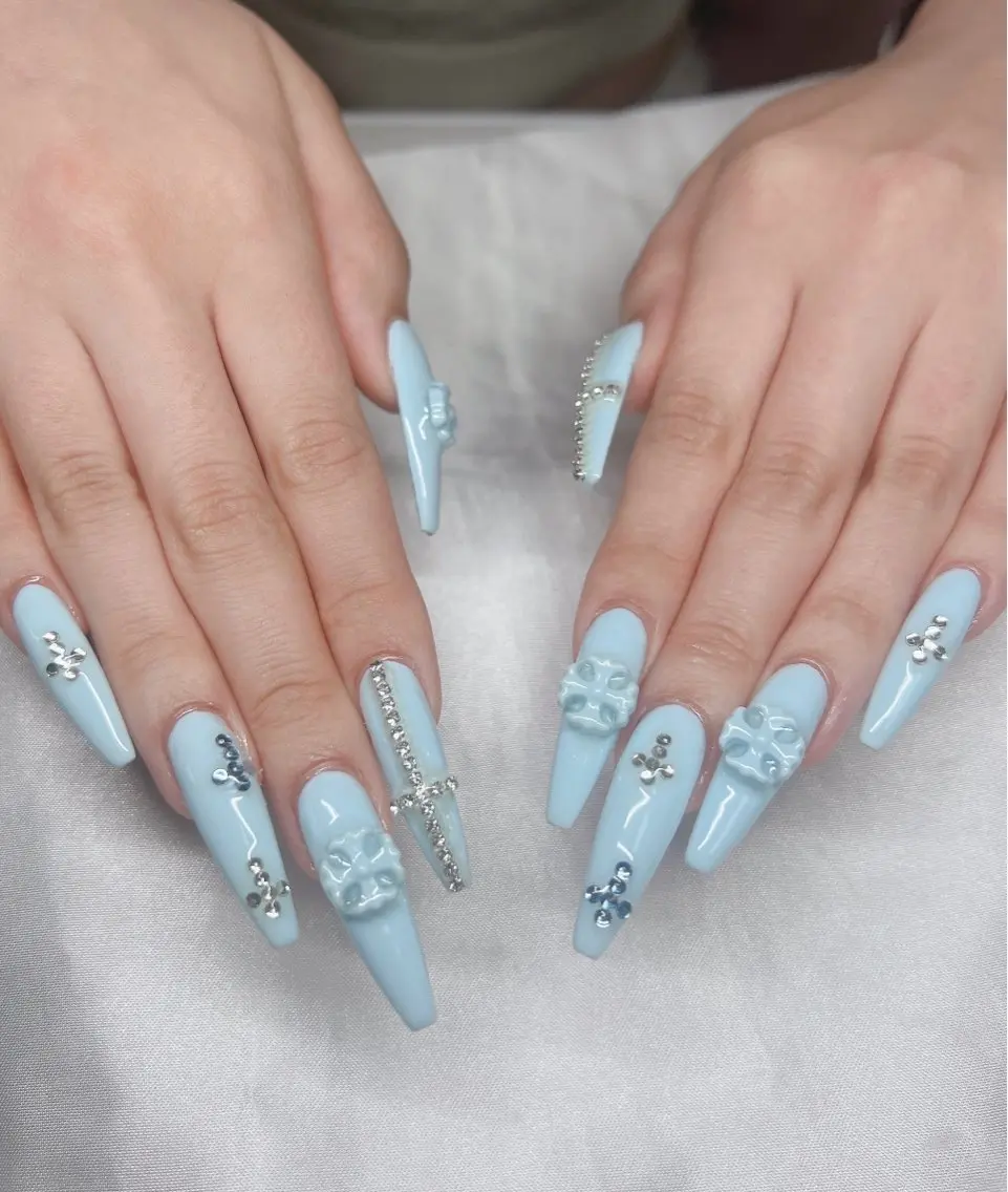 ネイル 長さ出し グラデーション キラキラネイル マグネットネイル ニュアンスネイル Lee Nails チップ長さだし専門店のネイルデザイン