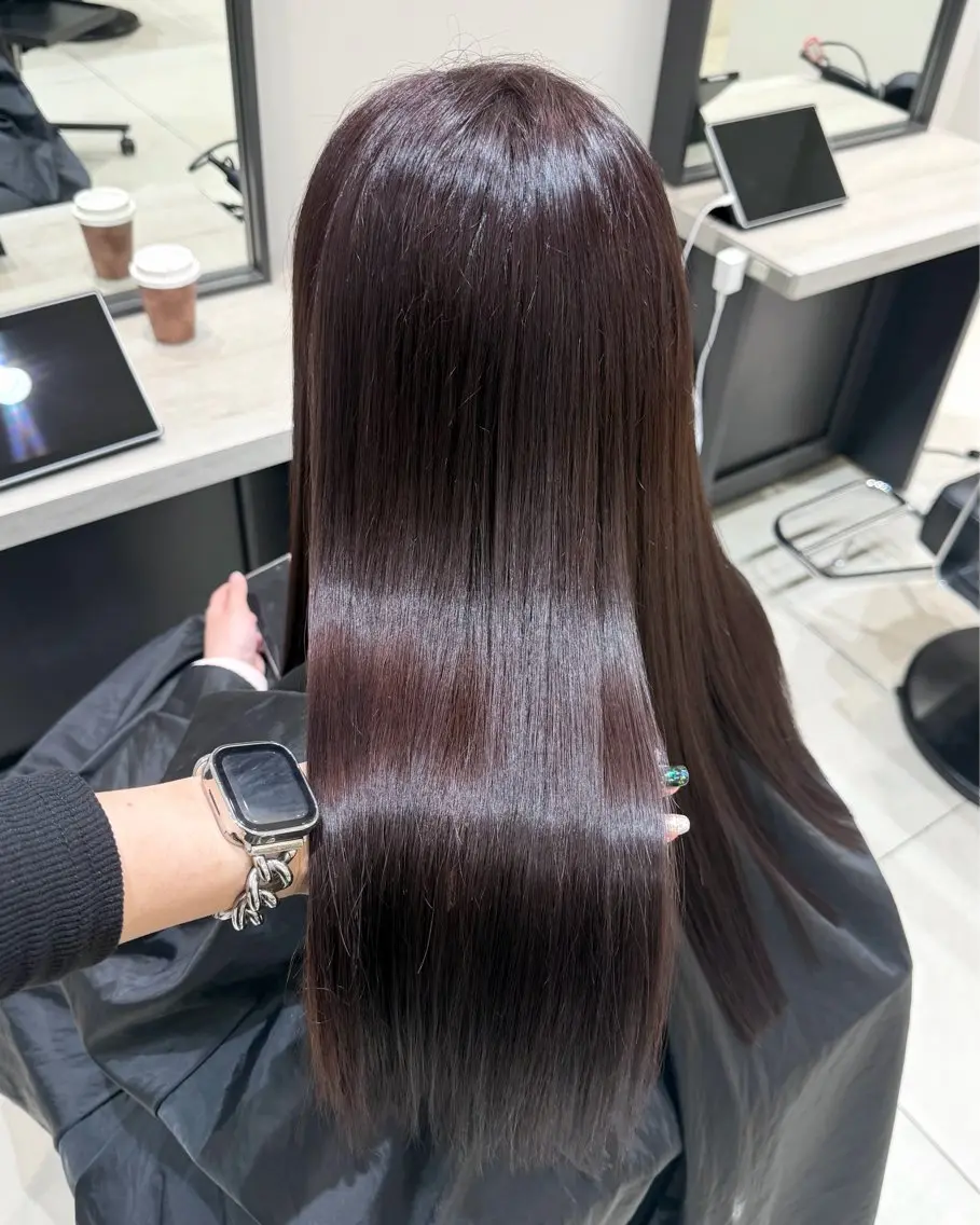 ロング カラー ブラウンカラー ピンクカラー ピンクブラウン ヘアカラー トリートメント カナ🌀銀座/ レイヤー/透明感のヘアスタイル