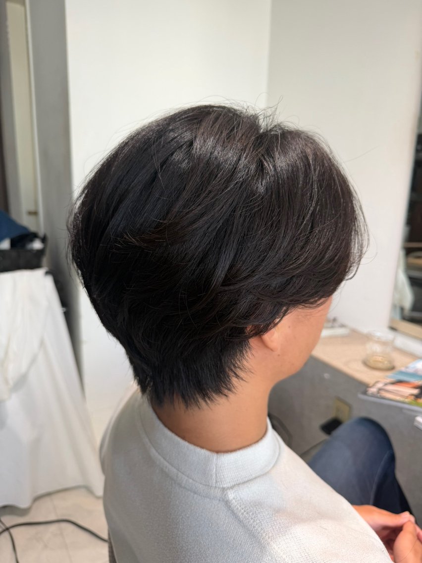 ミディアム パーマ メンズ センターパート カット REALCE吉祥寺 大木拓瑞のヘアスタイル