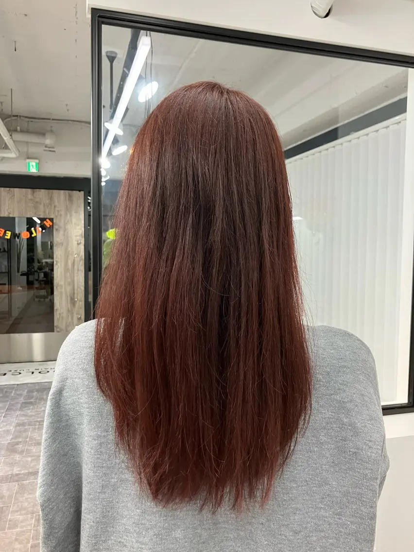 ロング カラー レッドカラー Dolceカレン /カットモデル募集中のヘアスタイル