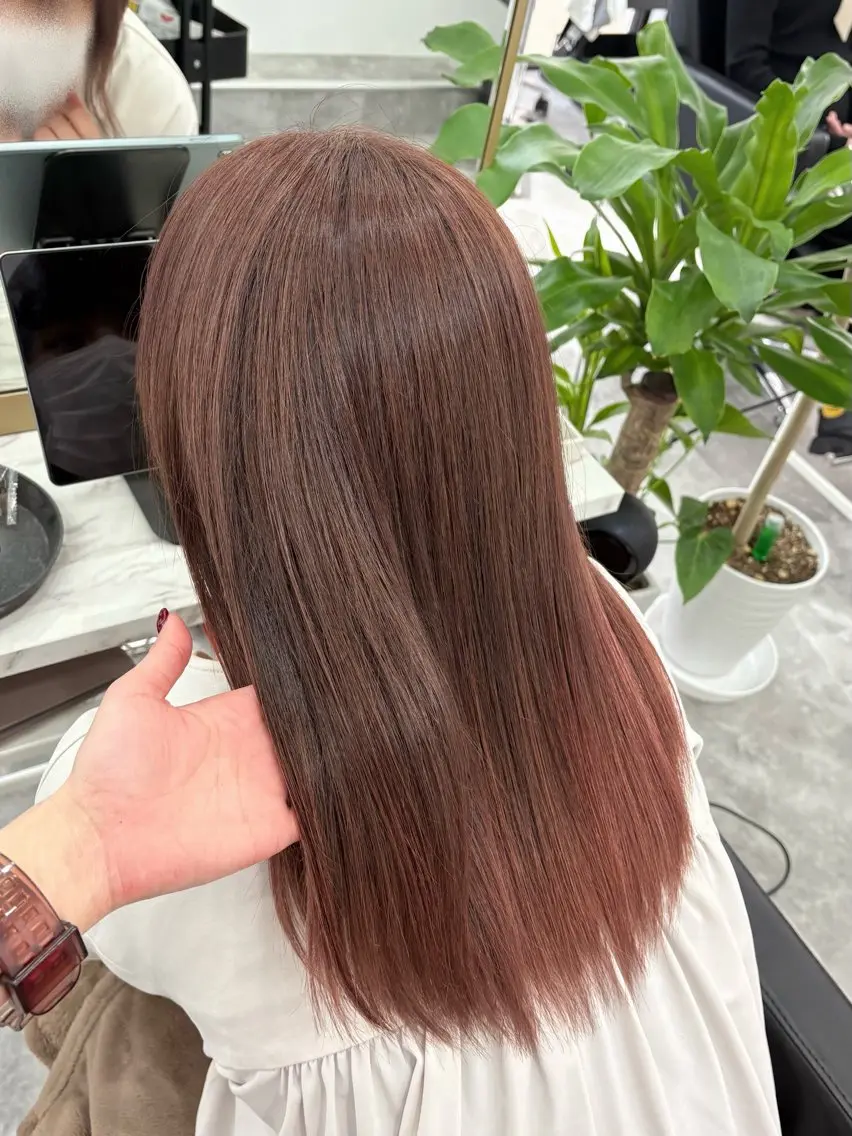 ロング カラー ベージュカラー グレージュ ハイライトカラー ピンクカラー ピンクベージュ ヘアカラー ROSEL はしぐち ななみのヘアスタイル