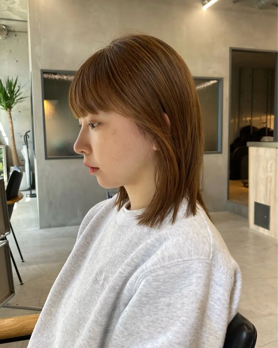 ミディアム カラー カット ヘアカラー トリートメント 村田 りょうやのヘアスタイル