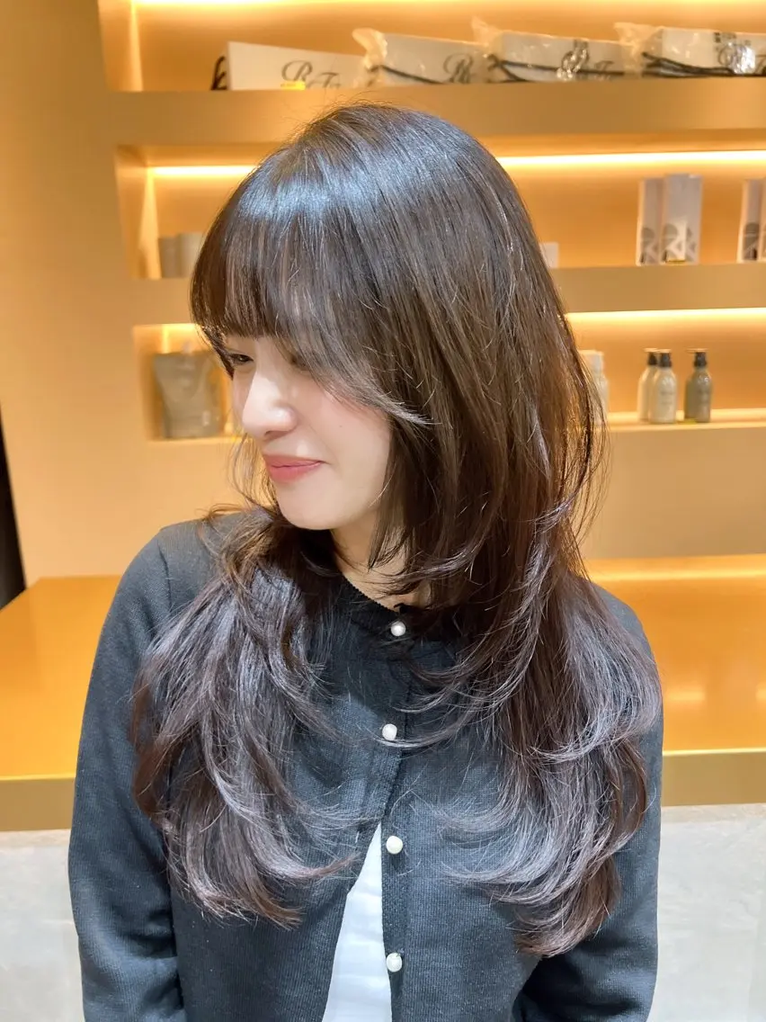 ミディアム カラー パーマ ヘアアレンジ カット トリートメント ✨美髪矯正×髪質改善 🍎カイト🍎渋谷のヘアスタイル