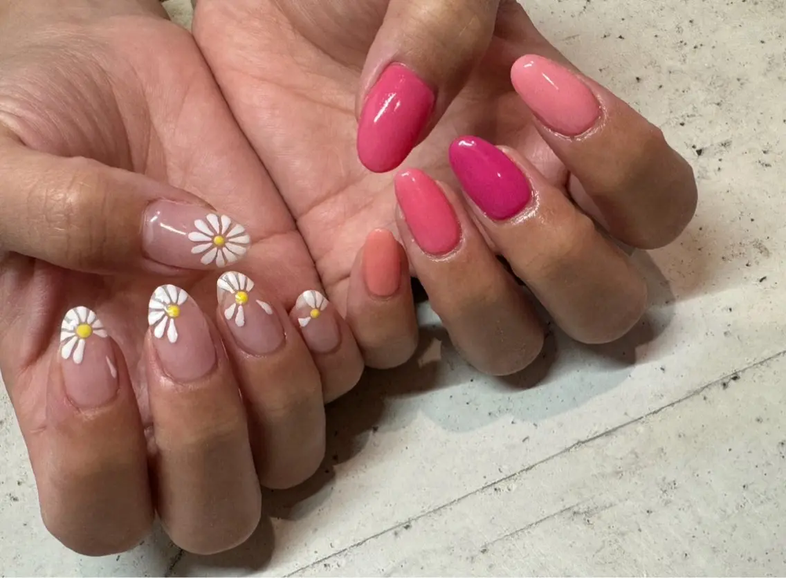 ネイル ハンドネイル 韓国/ワンホン/長さ 出しつけ放題🎀のネイルデザイン