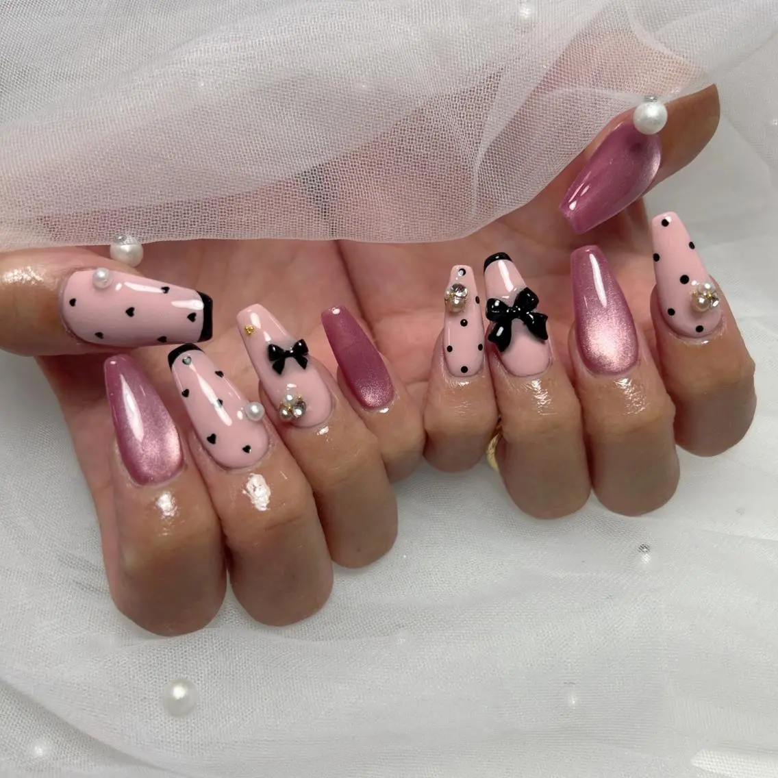 ロング ハンドネイル リナ ⭐️のネイルデザイン