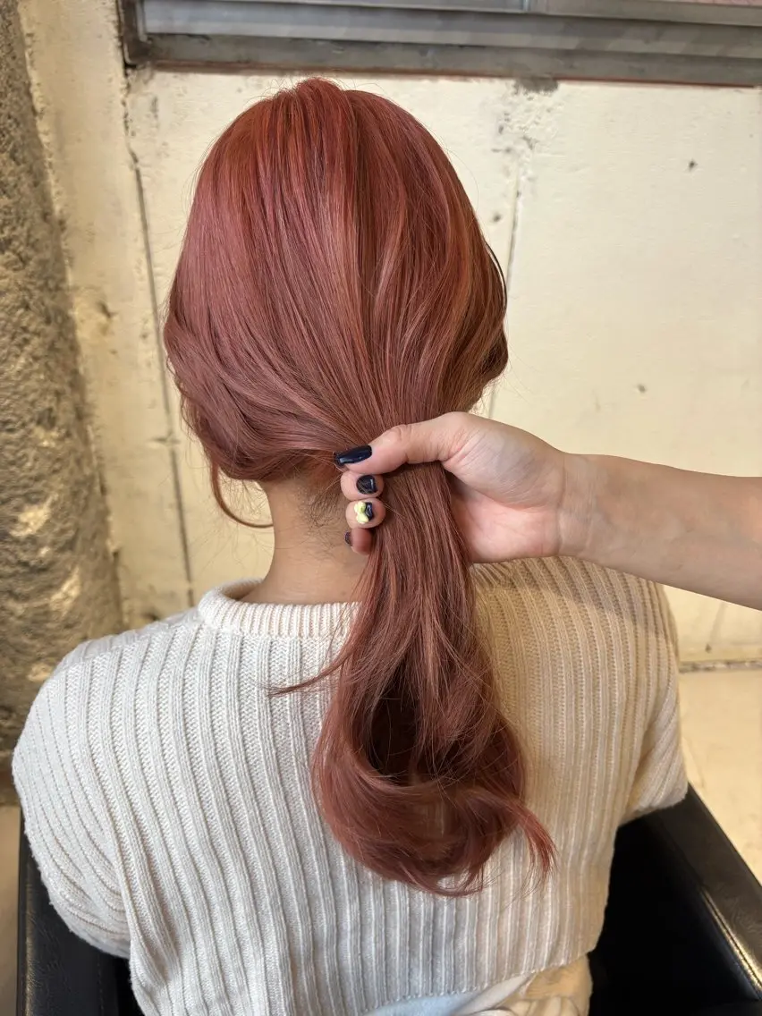 セミロング カラー ベージュカラー ピンクカラー ピンクベージュ ヘアカラー トリートメント inc新小岩 🌱MANAMIのヘアスタイル
