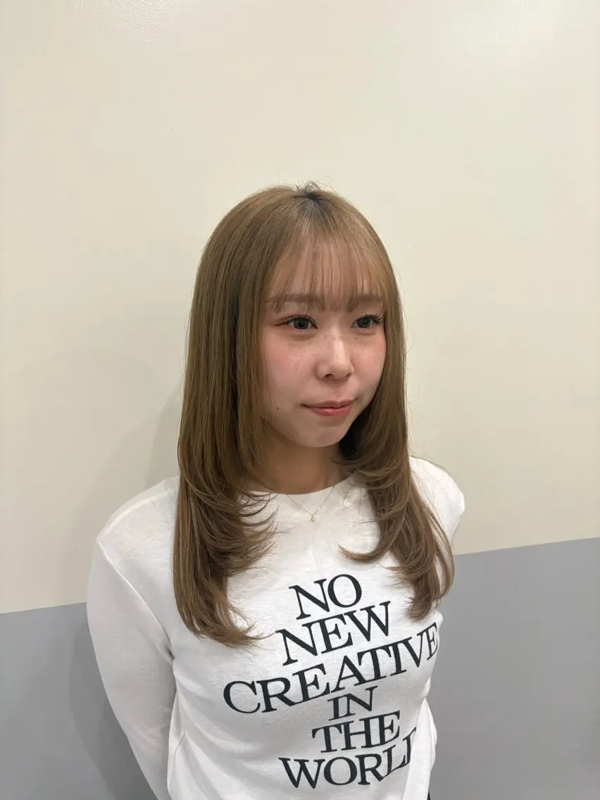 セミロング レイヤーカット 鈴木 美由華/透明感/岡崎のヘアスタイル