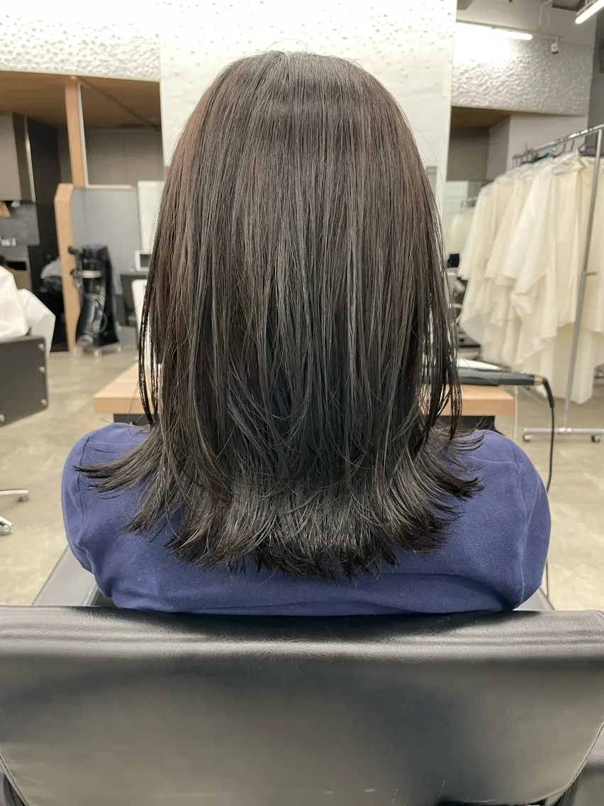 ミディアム カラー 美髪縮毛/インナー カラー ERINA✨のヘアスタイル