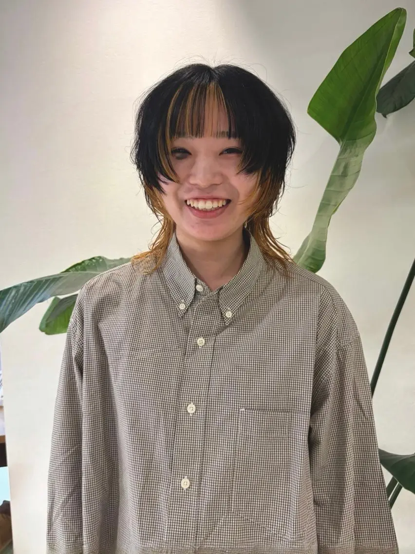 ミディアム レイヤーカット カット ヘアカラー トリートメント ボブパーマ／アレンジ Onのヘアスタイル
