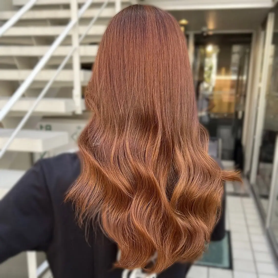 ロング カラー ベージュカラー ブリーチ ハイトーンカラー オレンジ オレンジベージュ 💖ブリーチ/暖色 𝐘𝐮𝐢💖のヘアスタイル