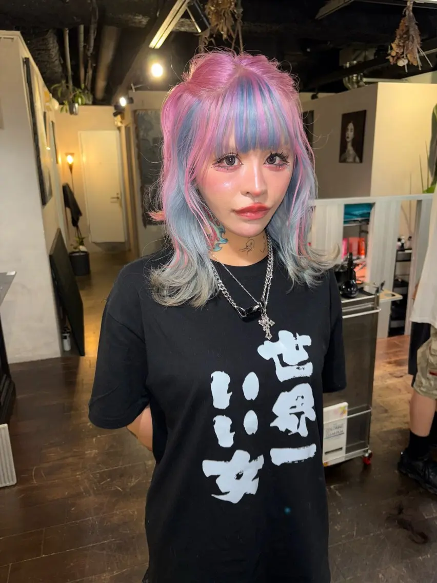 ミディアム カラー カット ヘアカラー 心斎橋/デザインカラ ー/海外風/ナツミのヘアスタイル
