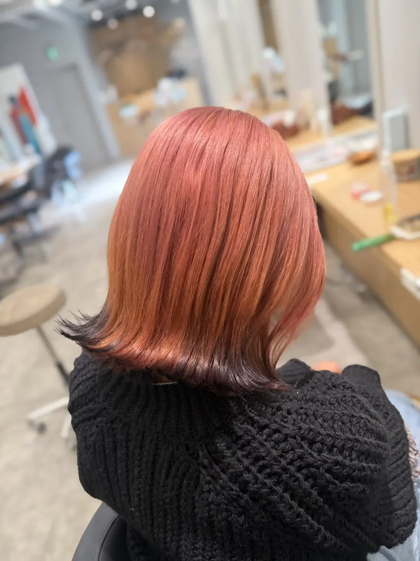 ミディアム ヘアカラー トリートメント 巻ける髪質改善🫧ハ イライト/永田汰伊智のヘアスタイル
