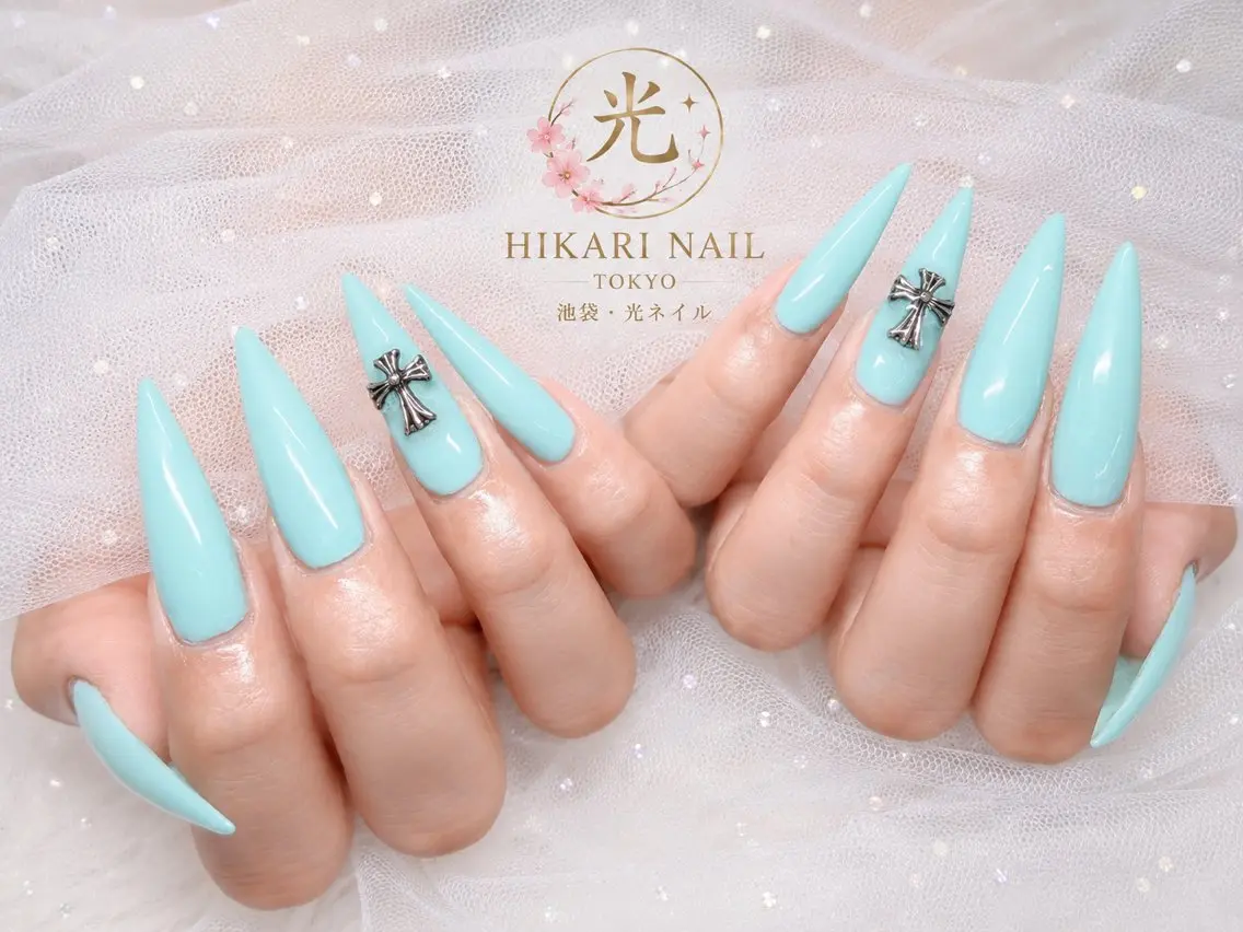 ネイル チークネイル 長さ出し フレンチネイル ガーリー ハート ハンドネイル HikariNail Ikebukuroのネイルデザイン