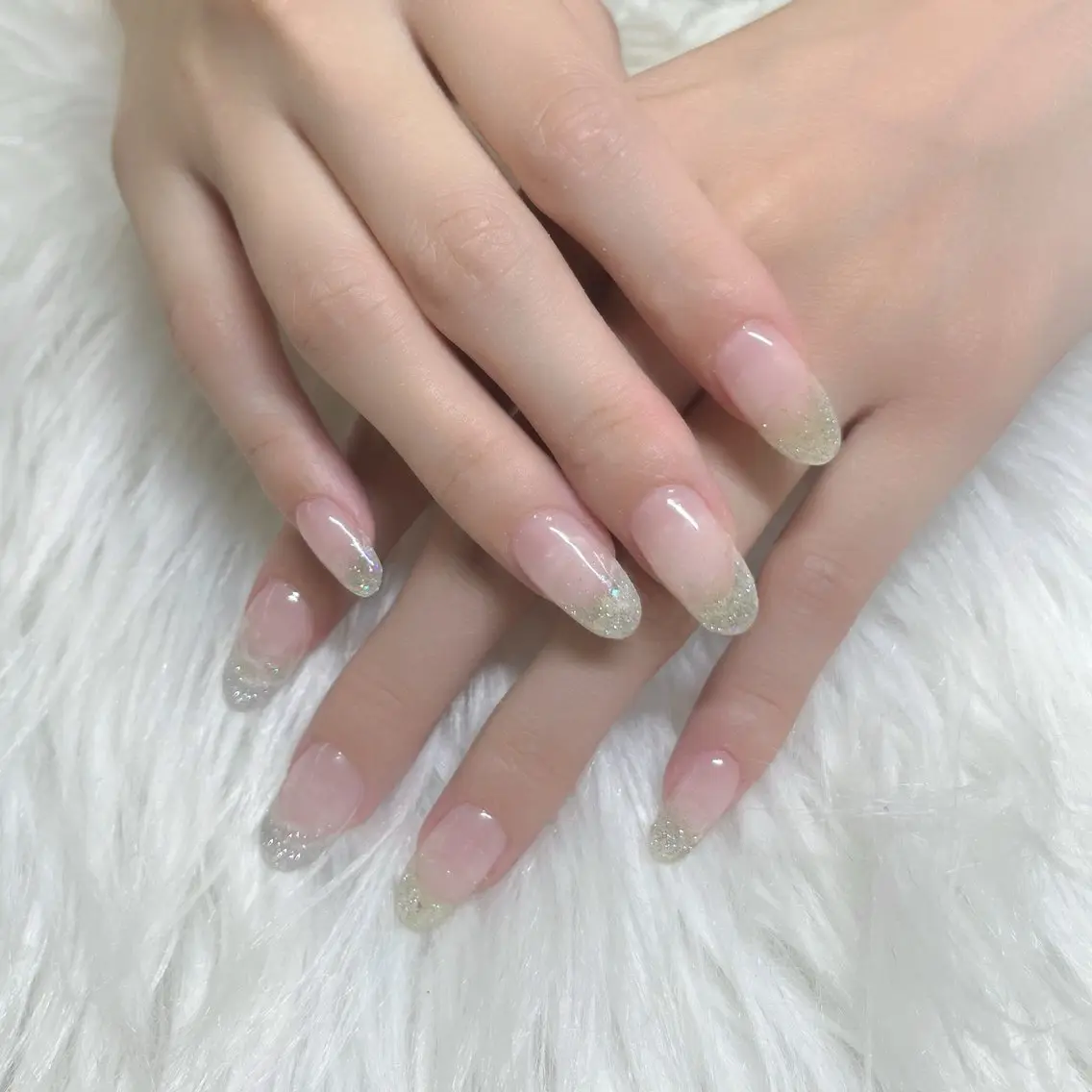 ネイル クリアネイル ラメ(グリッター) ラメグラデーション オフィスネイル ワンカラーネイル ハンドネイル chai 上本町 sakuraのネイルデザイン