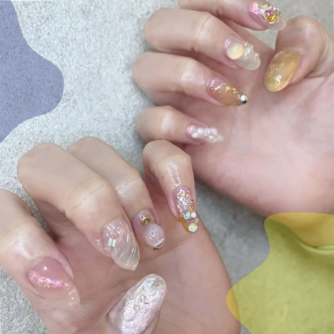 ネイル オーロラネイル ジェルネイル 氷ネイル・うるうるネイル マグネットネイル ミラーネイル VOLLMOND nailのネイルデザイン
