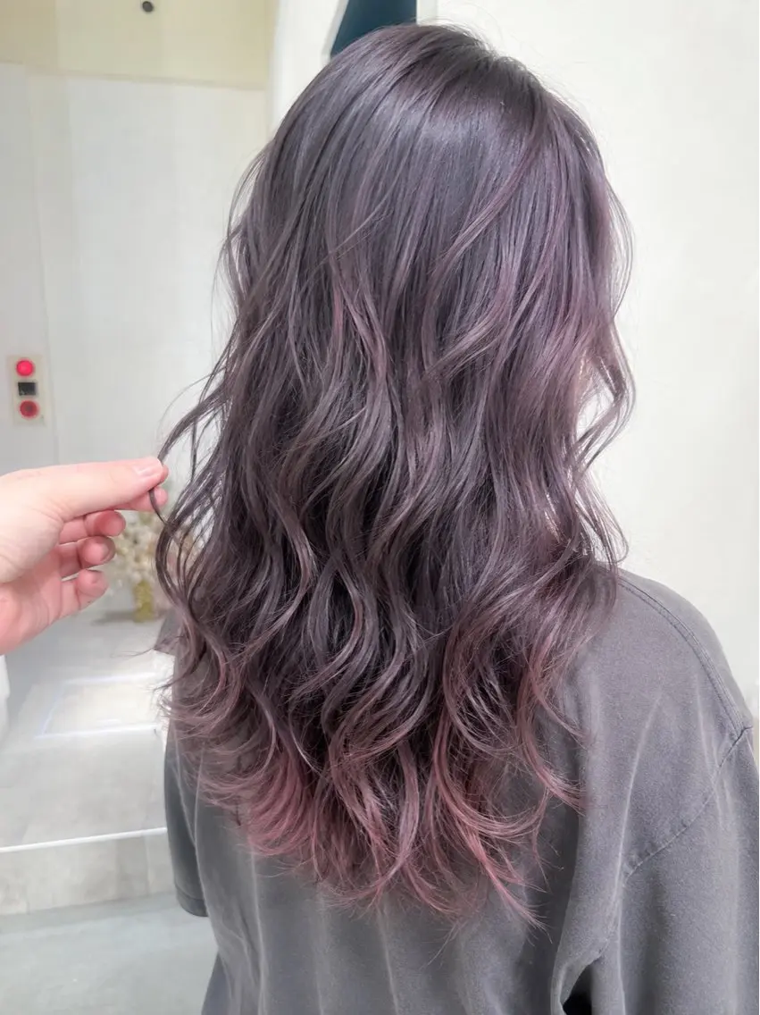セミロング カラー ディープラベンダー ハイトーンカラー ラベンダーカラー カット ヘアカラー 【デザインカラー】 南堀江 宇都宮のヘアスタイル
