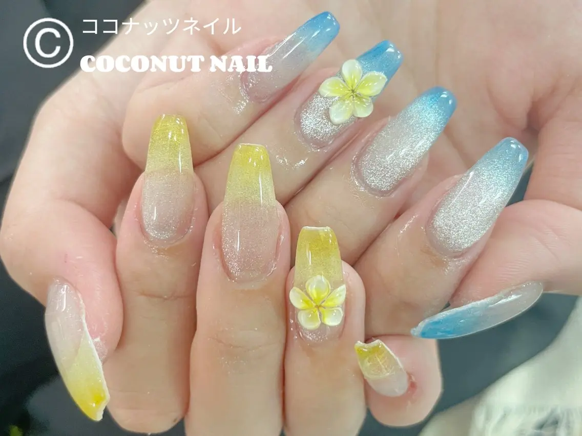 ネイル べっ甲ネイル フレンチネイル キラキラネイル マグネットネイル 大理石ネイル(マーブル) ハンドネイル 神田 ココナッツのネイルデザイン