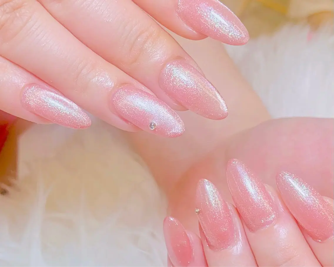 ネイル チークネイル 長さ出し フットネイル 韓国ネイル マグネットネイル ハンドネイル ハンドケア AN NAIL _HOAのネイルデザイン