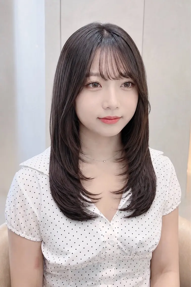 ミディアム カット ヘアカラー トリートメント 久米 春輝のヘアスタイル