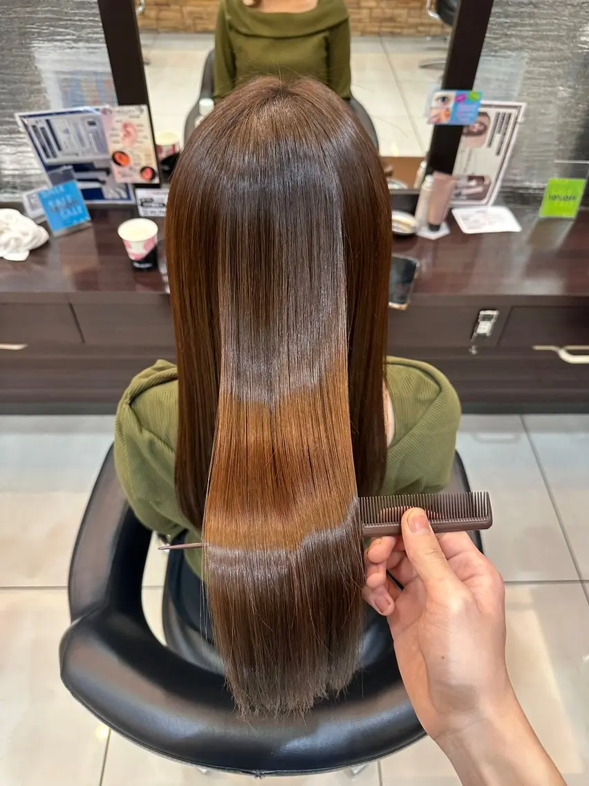 ロング 縮毛矯正 菊池 仁翔のヘアスタイル