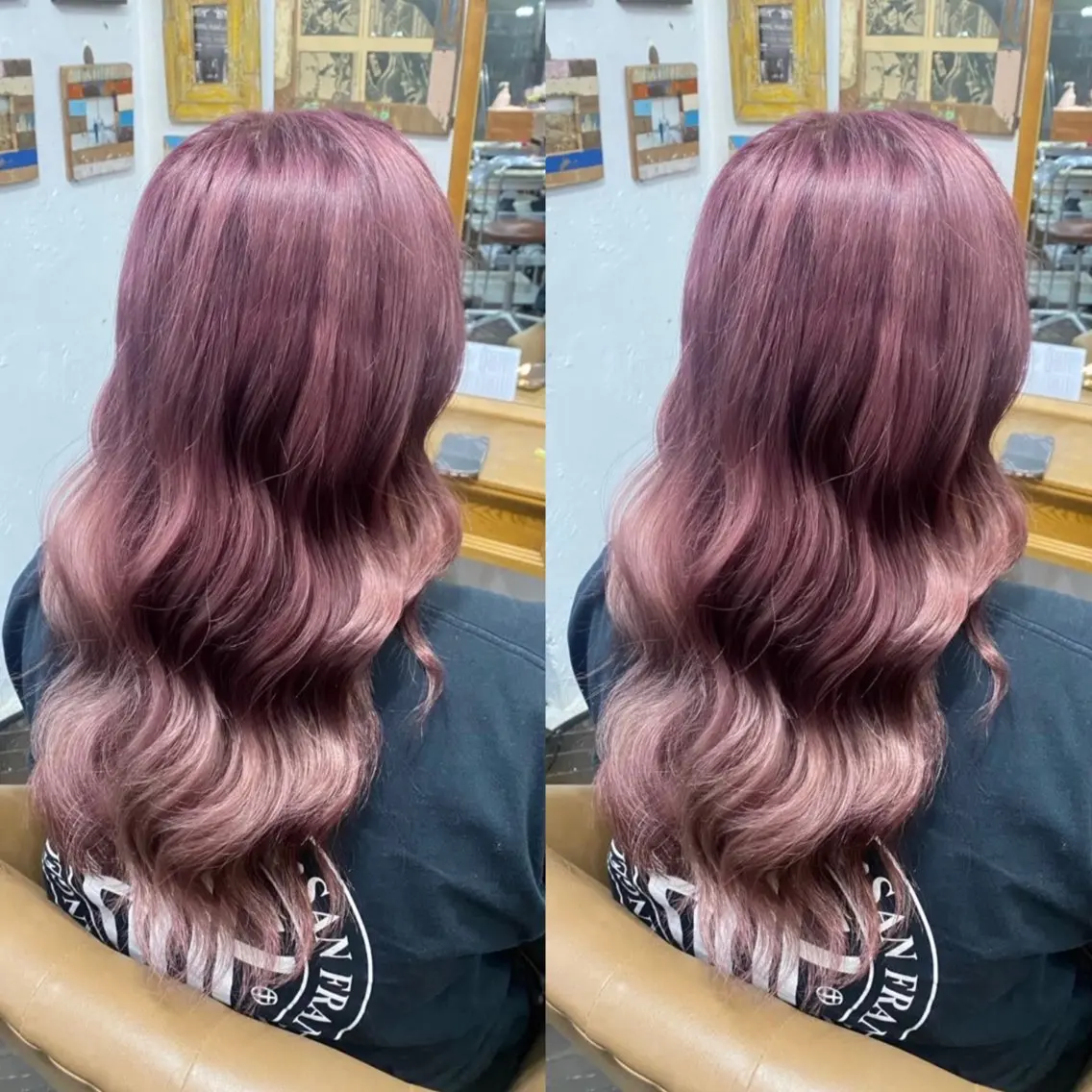 ロング カラー ヘアアレンジ ラベンダーカラー ラベンダーピンク ピンクカラー カット ヘアカラー トリートメント 💎ハイトーン/艶 カラー モエカ💎のヘアスタイル