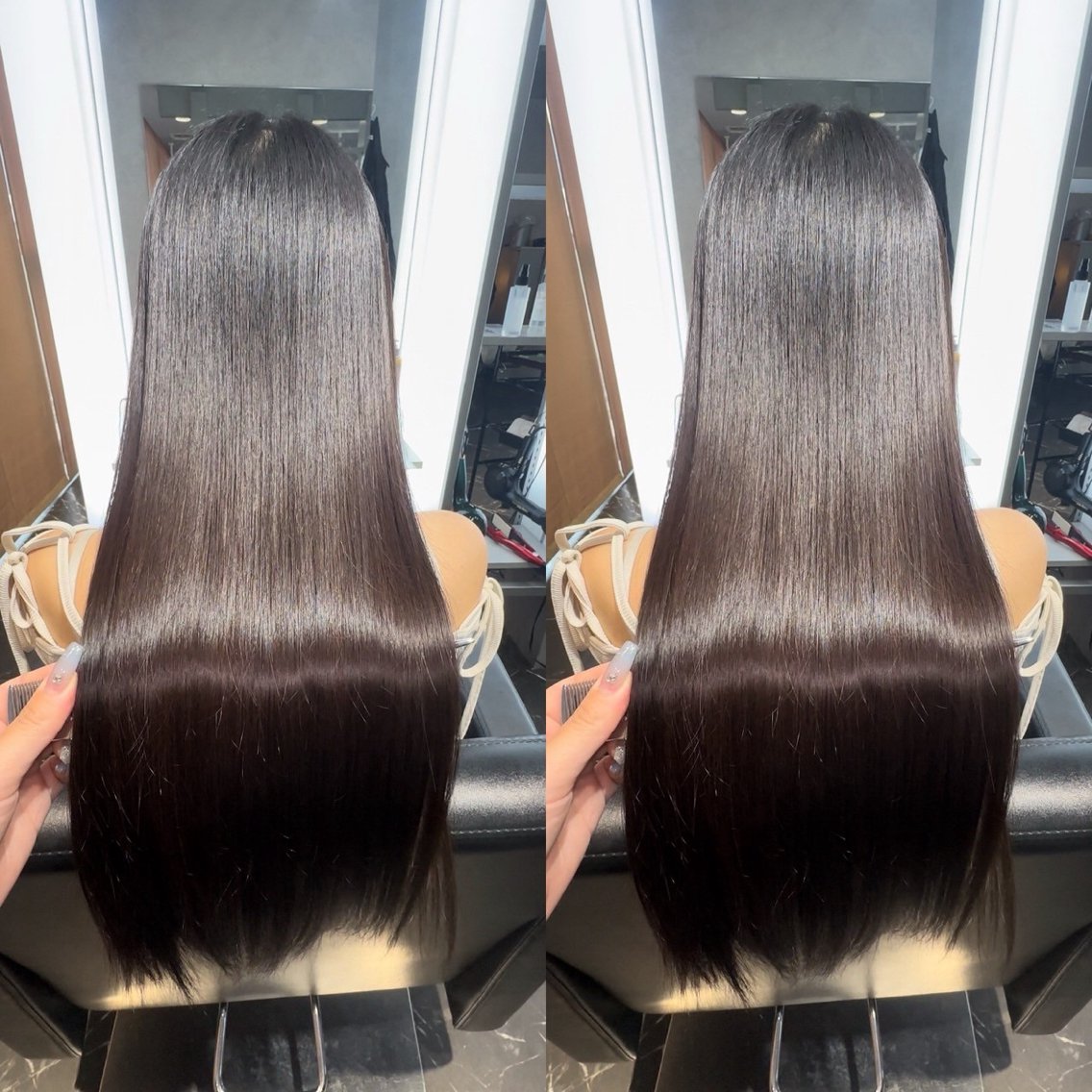 ロング カット ヘアカラー トリートメント 福西 司のヘアスタイル
