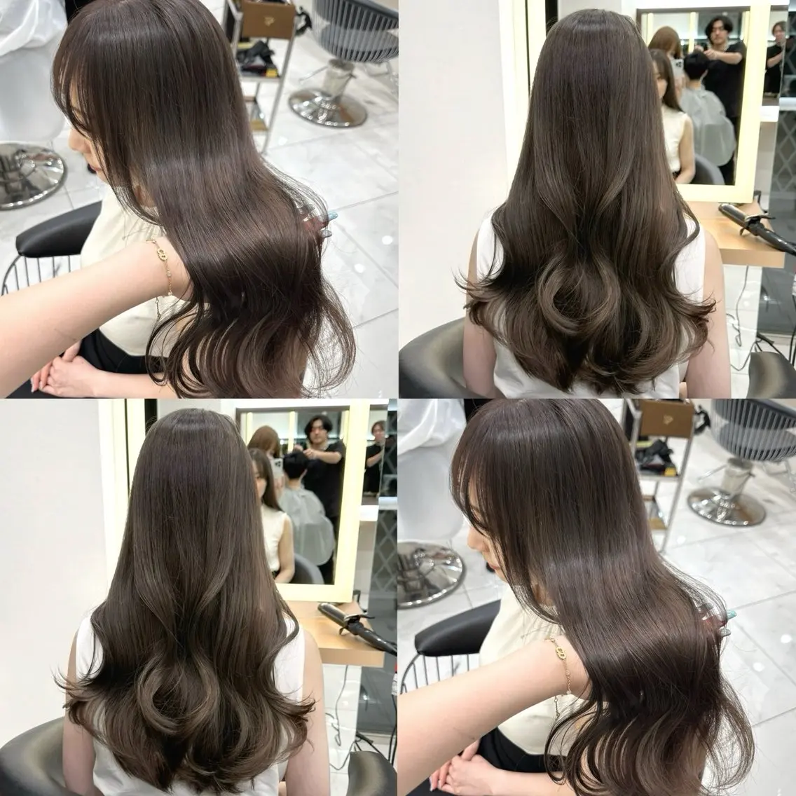 ロング カラー ヘアアレンジ ショコラグレージュ グレージュ 柳堀 日菜のマツエク・マツパデザイン