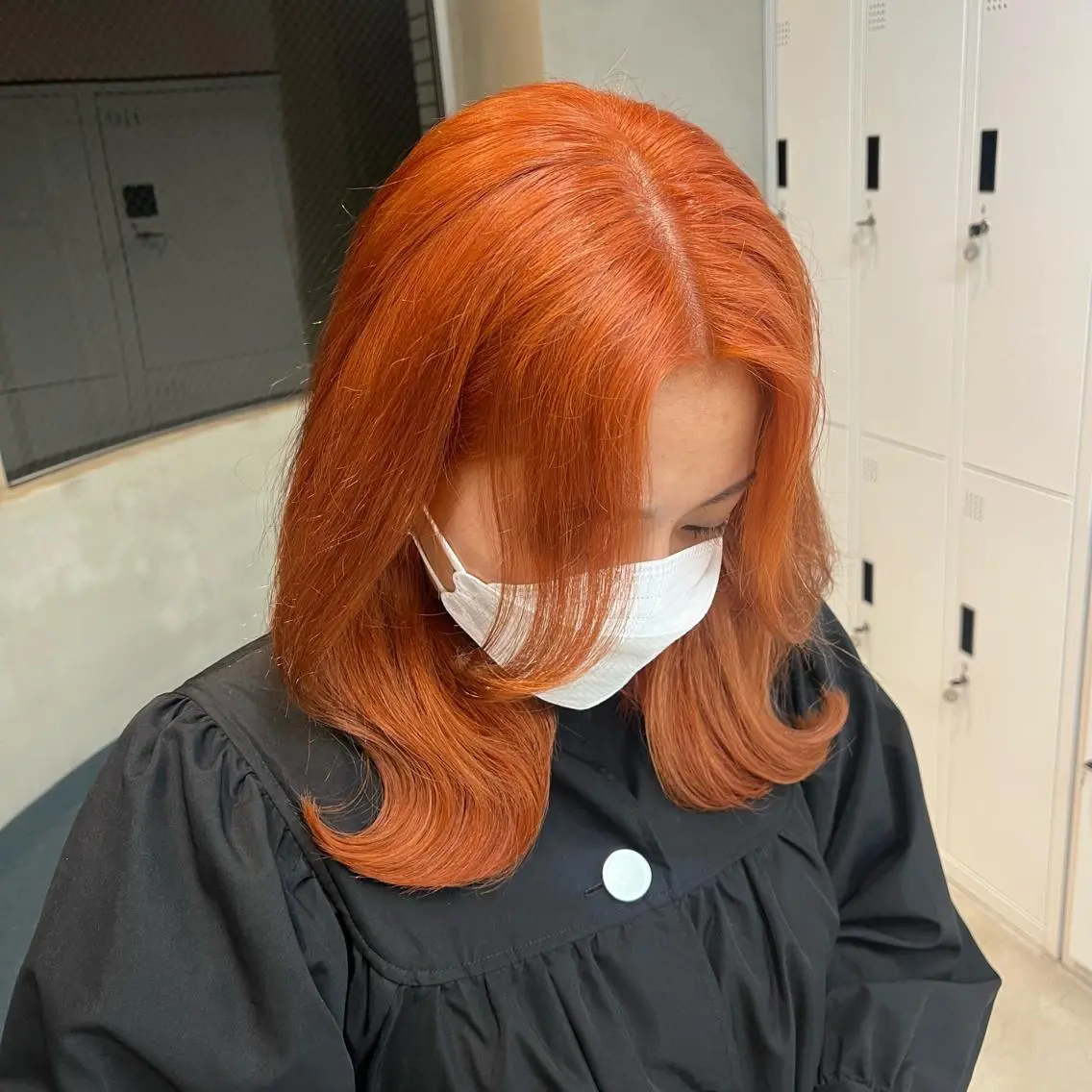 ミディアム カラー オレンジ ayaka♡ 柔らかカラーのヘアスタイル