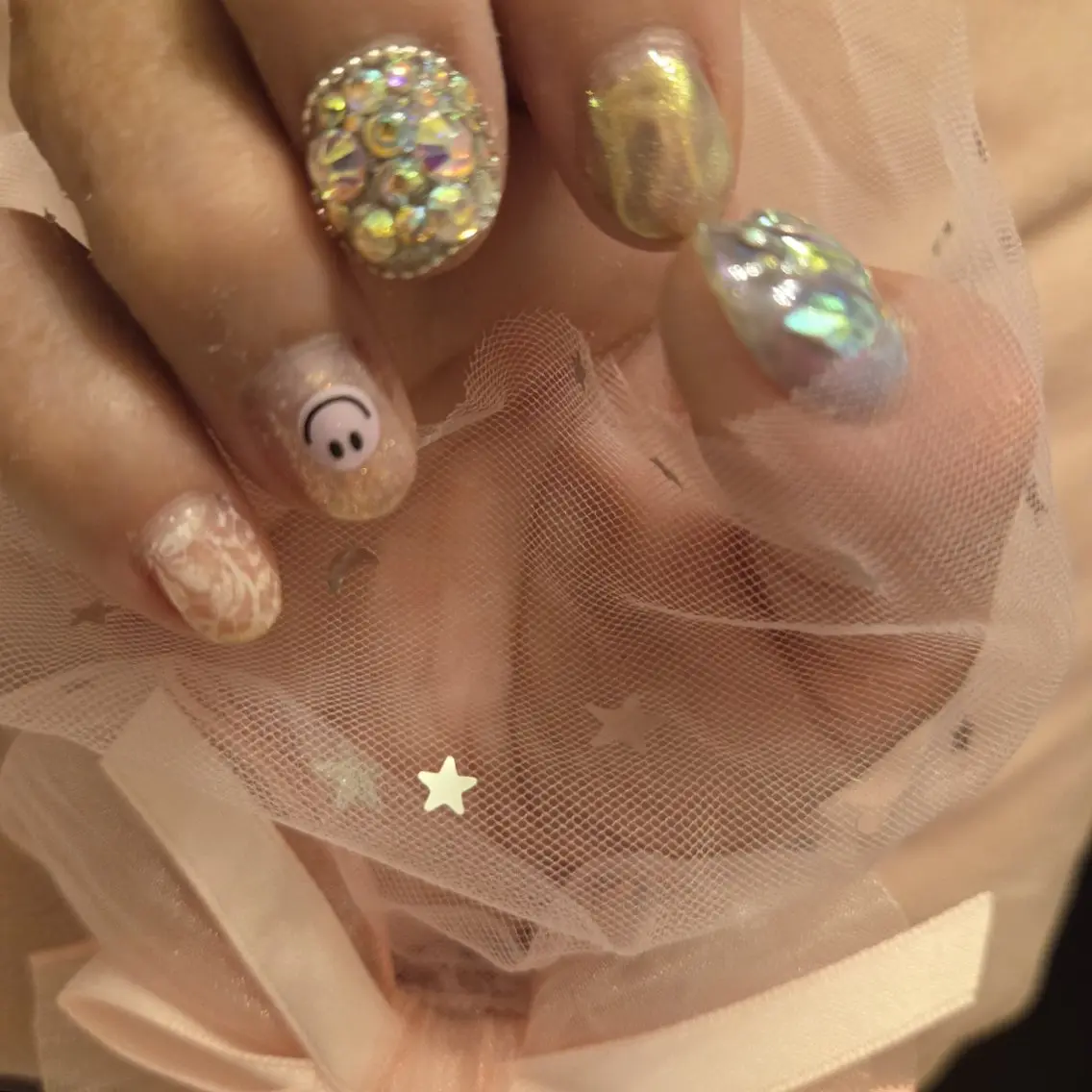 ネイル キラキラネイル ミラーネイル ショートネイル nailsaron kohiroのネイルデザイン