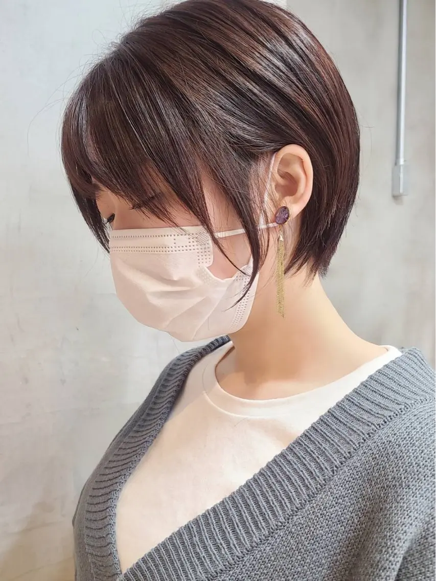 ショート カラー パーマ ヘアアレンジ ハンサムショート 丸みショート くびれヘア ショートヘア ショートヘア原宿 fifth コシのヘアスタイル