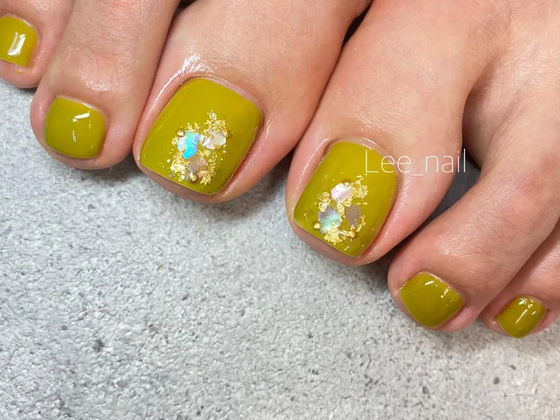 ネイル アートネイル フットネイル ピスタチオネイル Lee_ nailのネイルデザイン