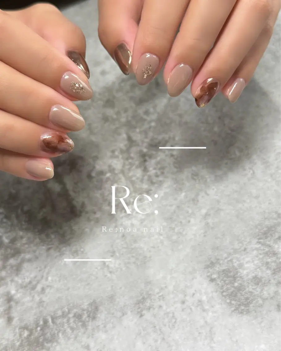 ネイル アートネイル ニュアンスネイル シンプルネイル ハンドネイル Re;noa nailのネイルデザイン