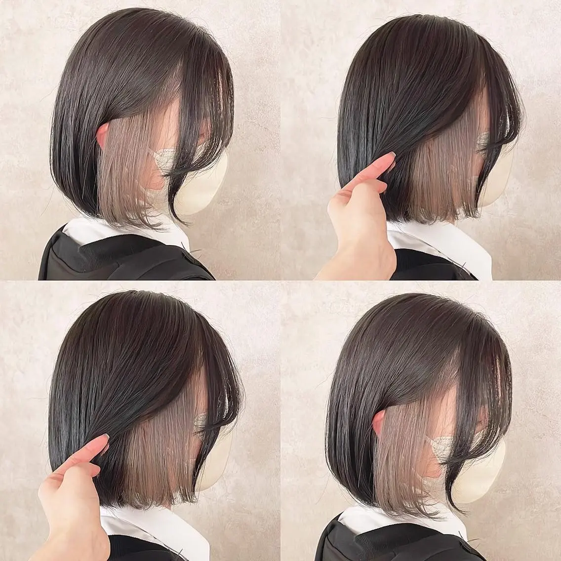 カラー ブリーチ グレージュ ボブ ヘアカラー トリートメント 渋谷:インナーカラー ／🍒エリカ🍒のヘアスタイル