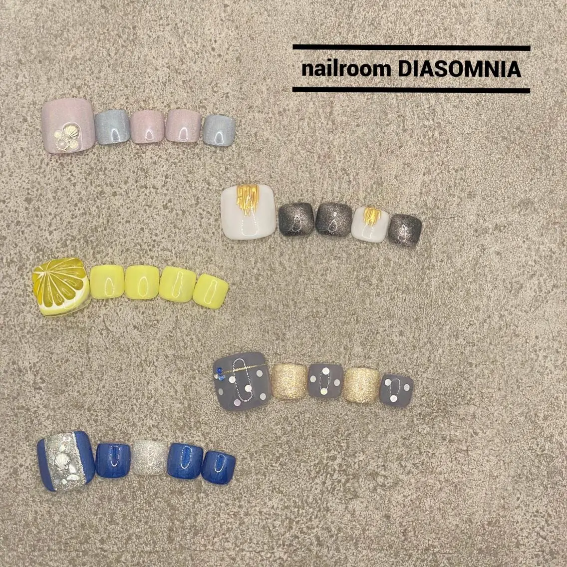 ネイル アートネイル フットネイル nailroom DIASOMNIAのネイルデザイン