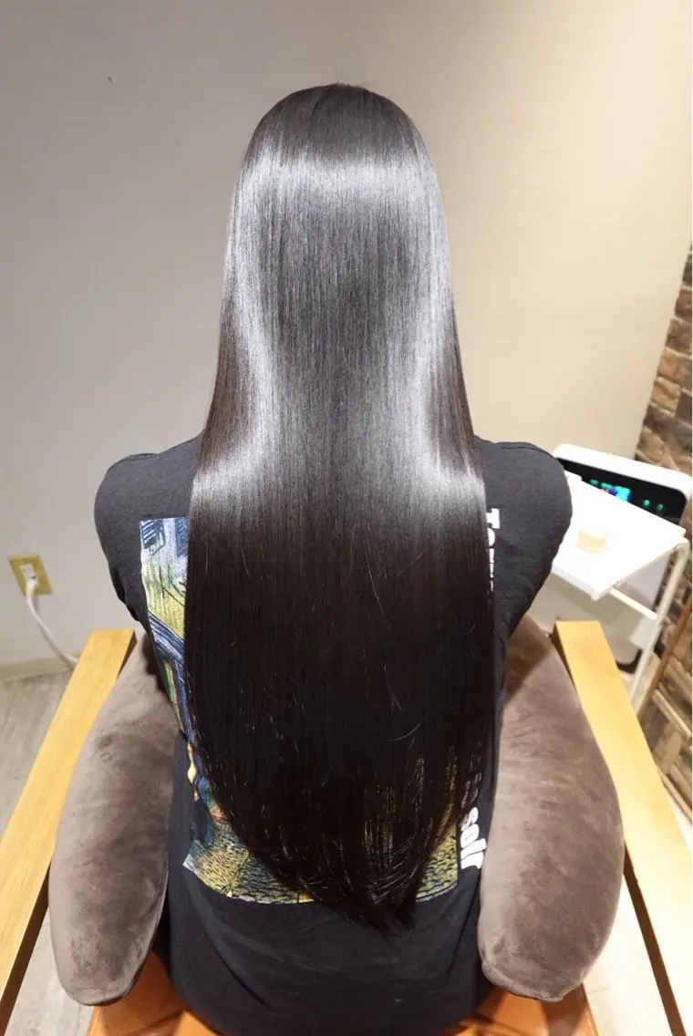 ロング くせ毛 髪質改善 縮毛矯正 トリートメント AROMA awanoのヘアスタイル