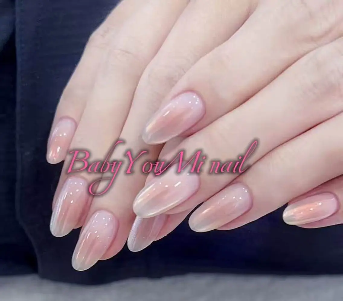 ネイル オーロラネイル チークネイル 成人式 フットネイル フレンチネイル ハンドネイル BabyYouMi nailのネイルデザイン
